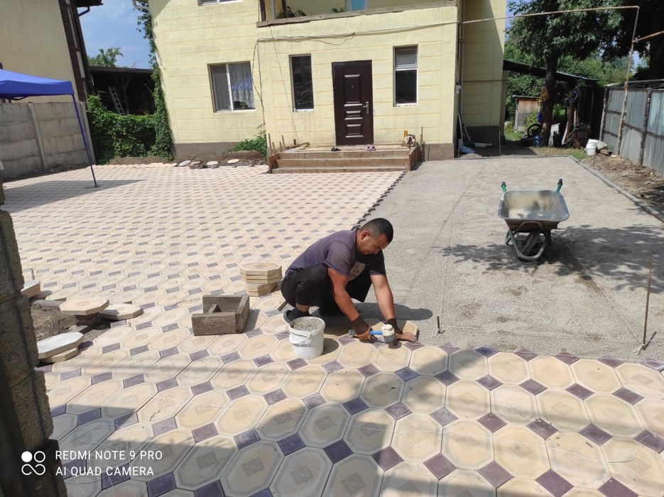 Укладка брусчатки плитки