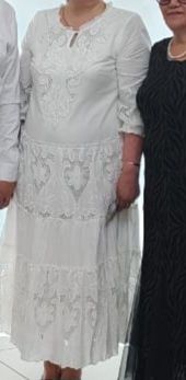 Платье белое, турецкое  размер 50, хлопок100%