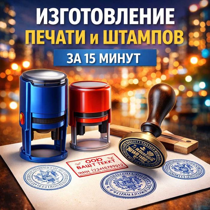 Изготовление печатей и штампов в Астане за 15 минут | Deluxe_print
