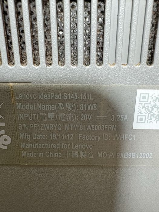 Lenovo ideapad S145-15iiL defect!