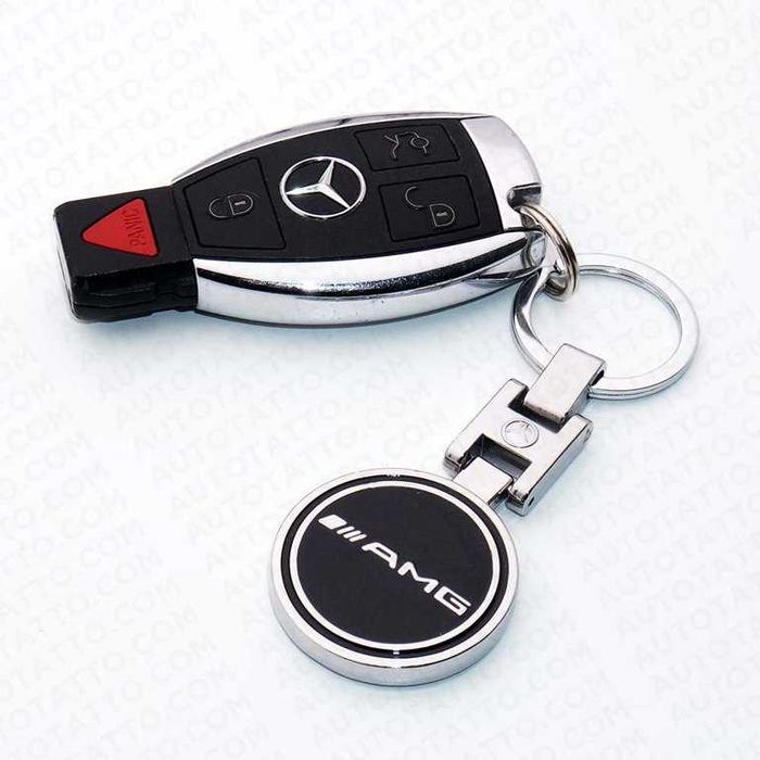 ключодържател Мерцедес Mercedes AMG class метален кръгъл черно сиво