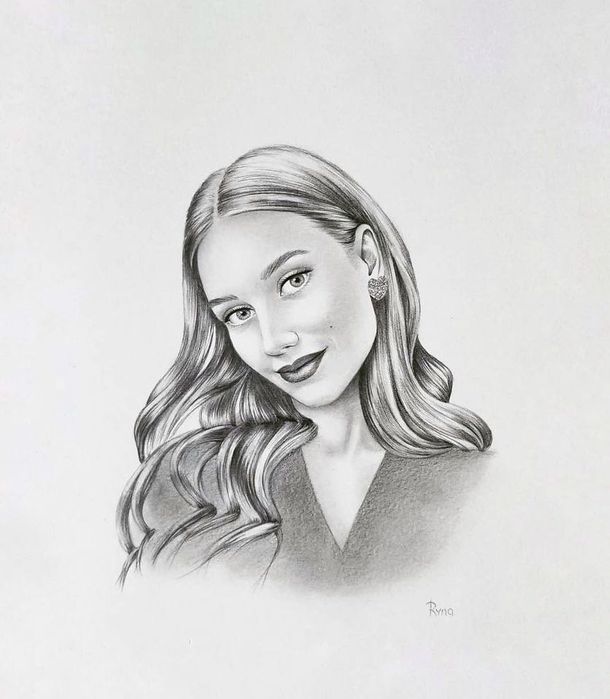 Portret in creion după fotografie