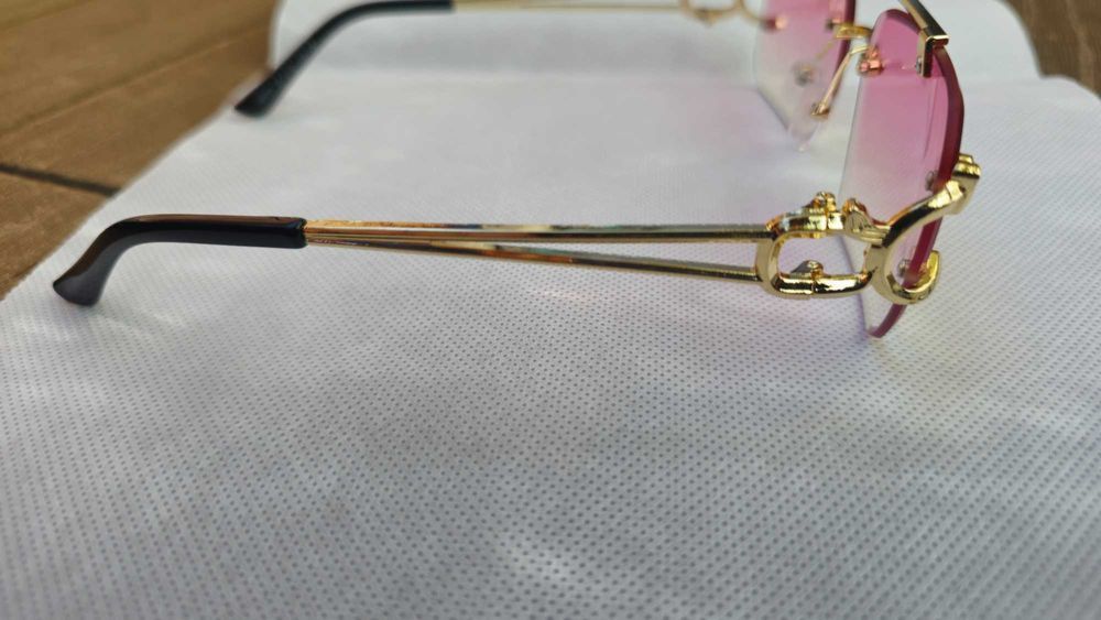 Ochelari de soare Cartier Rimless 8809 lentila roz