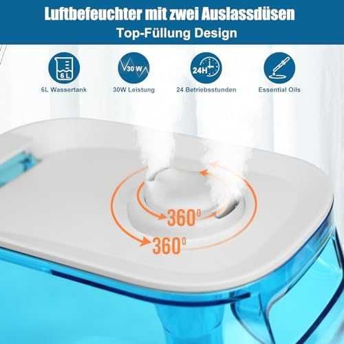 Овлажнител Bear 6L тих с таймер и аромат