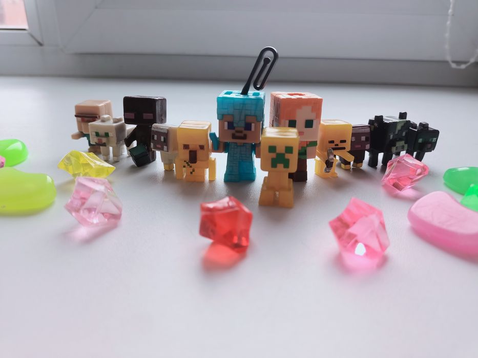 Большой набор мини фигурок + кристаллы Майнкрафт для детей!