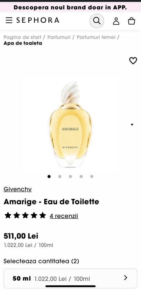 Amarige eau de shops toilette