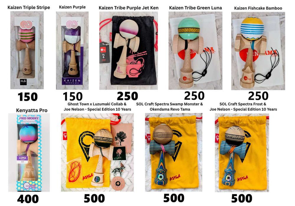 Kendama USA (KUSA) Kaizen Tribe, Kenyatta, Luzumaki, SOL Craft Spectra