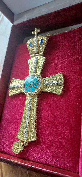Cruce aurie personalizata blue