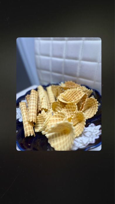 Домашние вафли хрустящие свежие