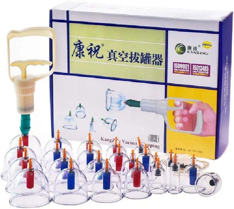 Вакуумные антицеллюлитные массажные банки 12,24 шт насосом и магнита