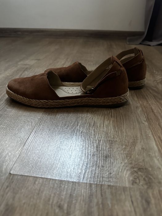Espadrile CCC piele întoarsă maro cognac nr 39