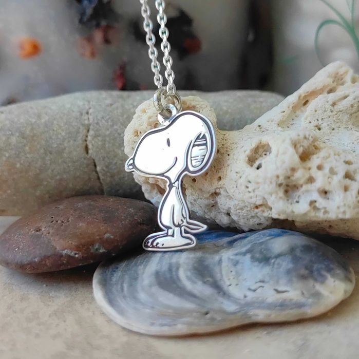 Сребърно детско колие-колие с фигурка на Снупи-колие за детски подарък