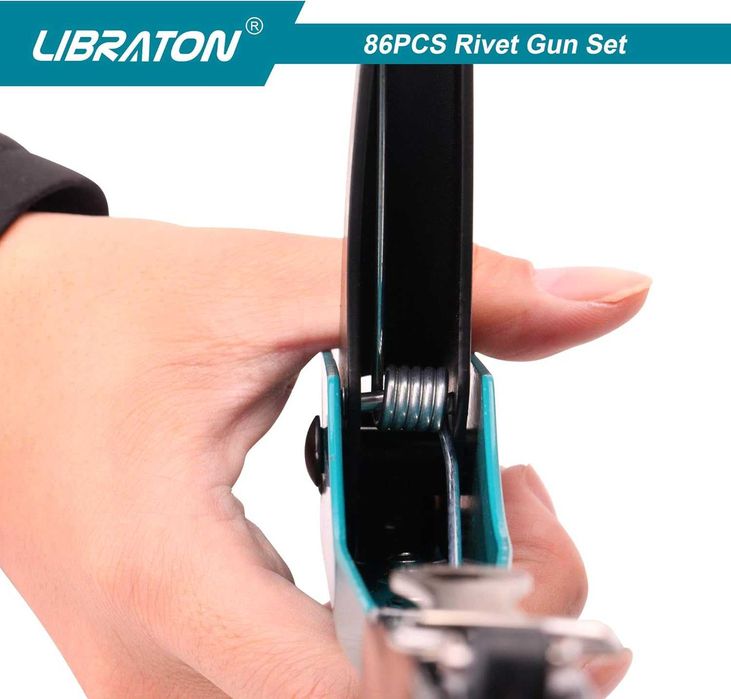 Ръчна нитачка Libraton + 80 нита и 4 свредла – професионален комплект