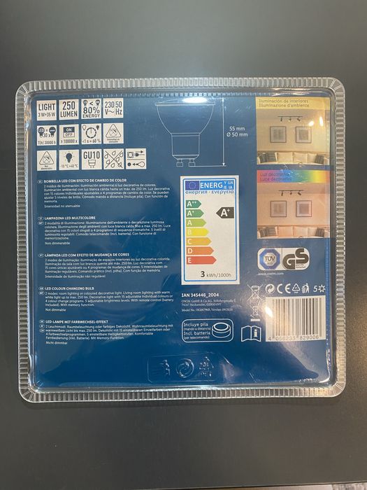 Bec led RGB 3W cu telecomanda.
