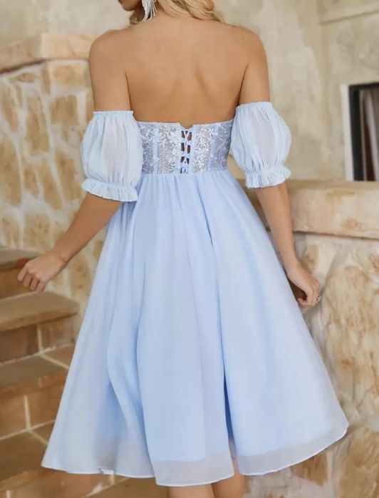 Rochie cu corset, baby-blue