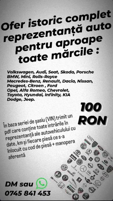 Istoric Reprezentanta Auto | Verificare intrari service / km + extra