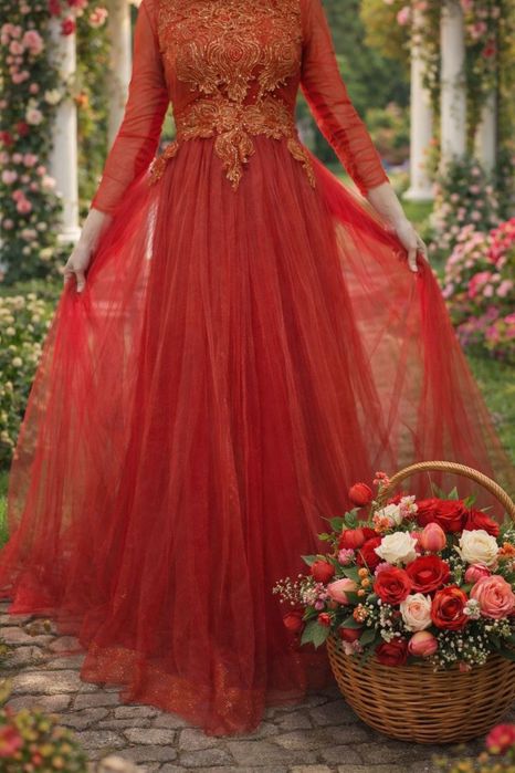 Келин куйлак бир маротаба кийилган! Платья в идеальном состояние.