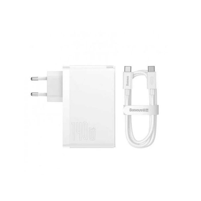 Incarcator de perete Baseus GaN5 Pro 2xUSB-C + USB, 140W Alb