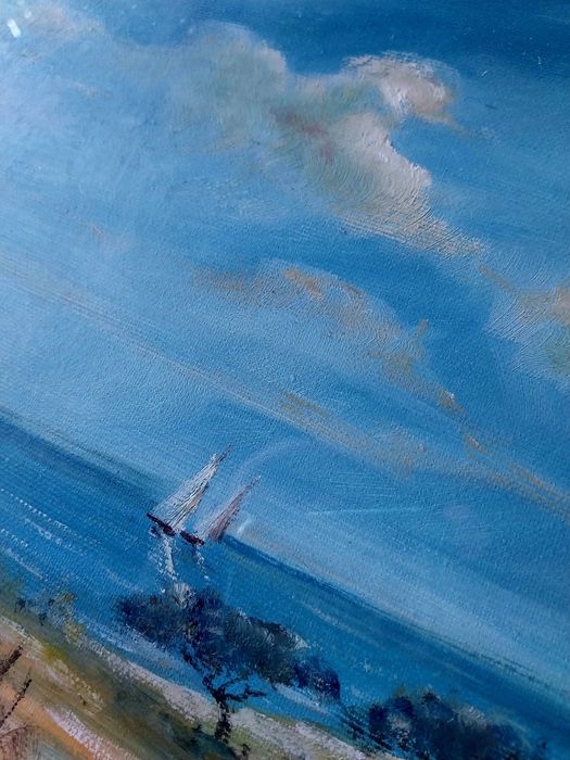 "Peisaj din Sardinia" - Pictură ulei pe pânză (1978, Italia)