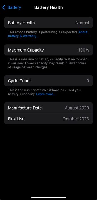 Iphone 15 100% 256gb