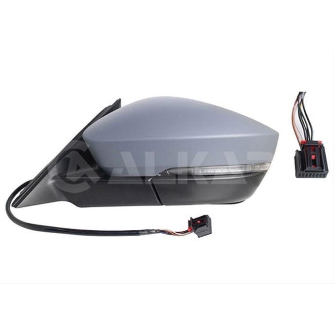 Oglinda usa Skoda Kodiaq, 10.2016-, partea stanga/dreapta, reglare electrica; carcasa grunduita; incalzit; sticla convexa; geam cromat; rabatabil; 16 gauri / 9 pini; cu lampa indicatoare LED; cu lampa perimetru