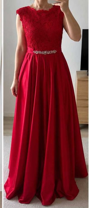 Rochie elegantă de seara/ocazie din tafta satinată & dantelă – Nouă!