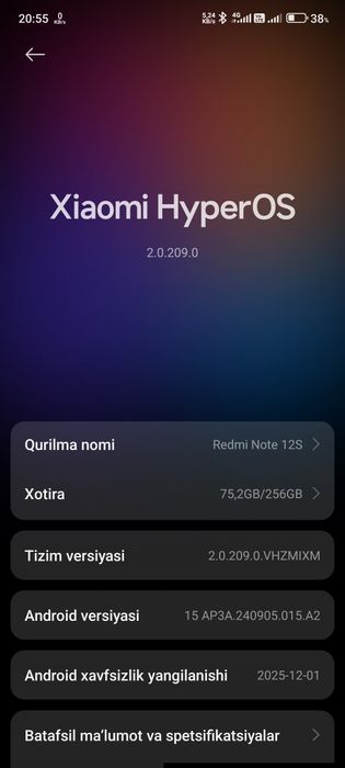 Redmi note 12S 8ga 256gb