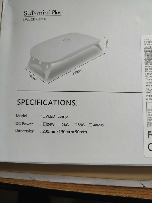 Lampa led UV, dimensiuni 22,5x12,5x5cm si adeziv LOCA TP2500F,