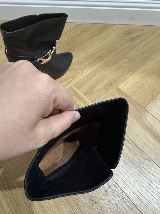 Кожаные демисезонные  ботинки