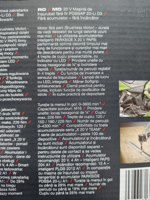 Mașină de înșurubat parkside performance  D3