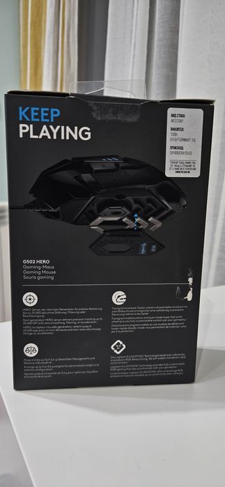 Мишка Logitech G502 Hero , оптична , черна , с кабел