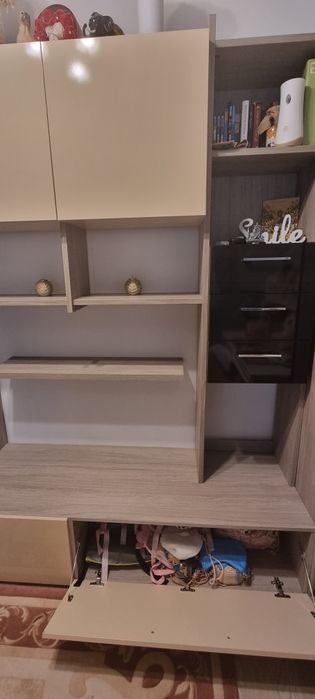 Biblioteca living LEMS bej cu wenge