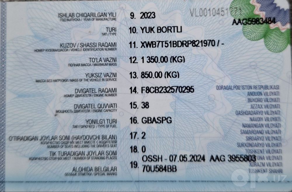 Chevrolet Labo mexanik boshqaruv holati yaxshi