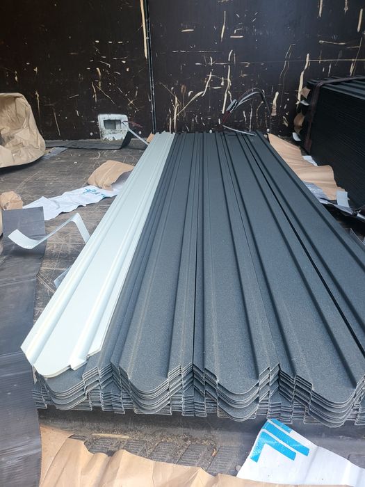 Vand sipcă metalică, gri mat și maro mat