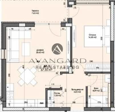 оф.25195 Двустаен с двор в новострояща се сграда/ Марково