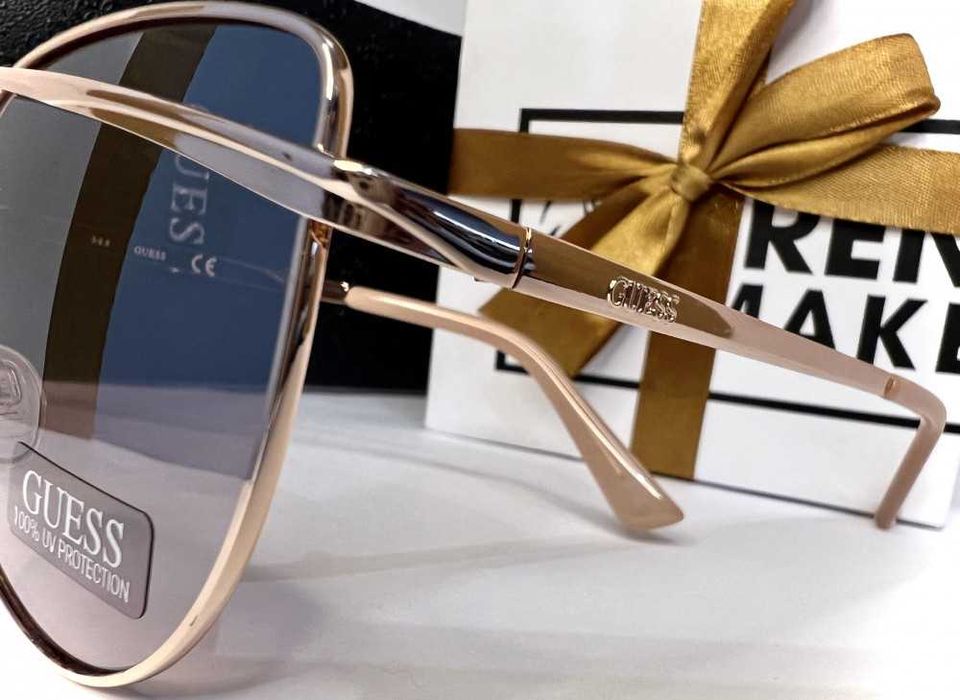 %ПРОМО% GUESS – Дамски метални слънчеви очила "GOLD AVIATOR" нови