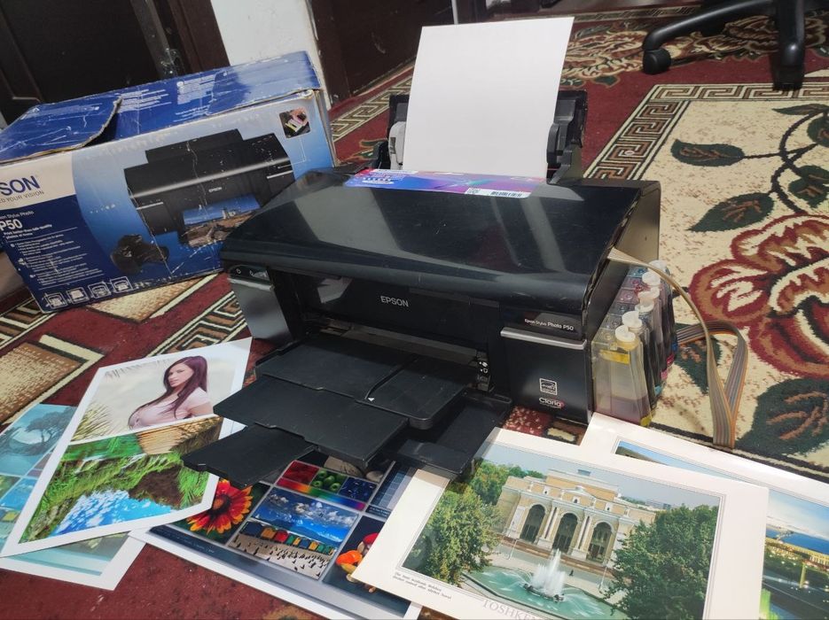 Epson yangi P P50 dyuzi 100% atigi 1677ta chiqargan 6 ta rangli printn