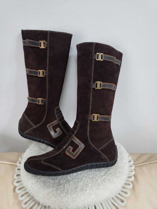 Нови кафяви ботуши  - 40 номер естествен велур