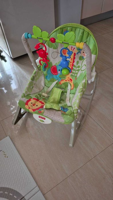 Fisher Price, Бебешки шезлонг, 2 в 1, Тропическа гора