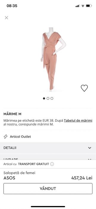Salopeta Asos Roz prafuit-marime 38