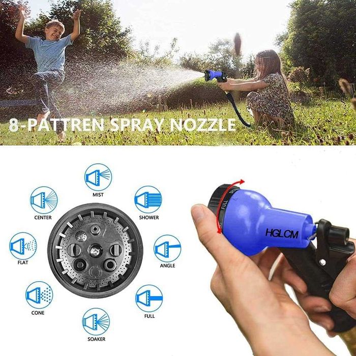 НОВ! Разтегаем градински маркуч, до 15 метра, с пистолет