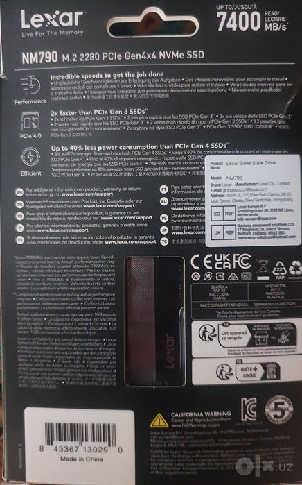 SSD LEXAR NM790 2TB 100% NVMe M.2