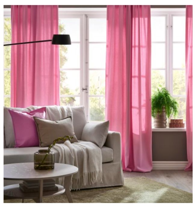 Завеси, Икеа, Ginstmott розови