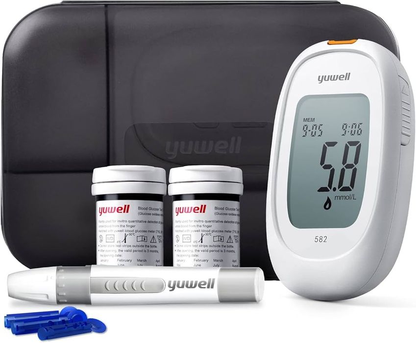 Глюкометр для определения уровня глюкозы в крови человека и здоровья.