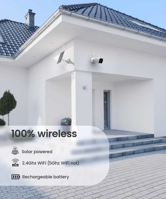 Cameră de supraveghere wireless WiFi wansview 2K cu Panou solar