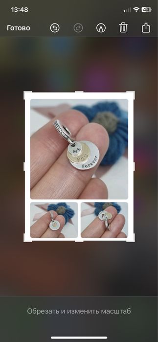 Шарм 925 серебро и 14k золото