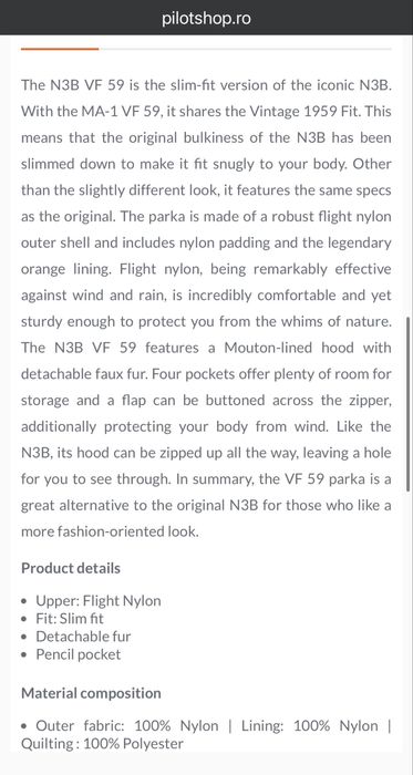 Geaca de iarna Parka Slim Fit Alpha Industries