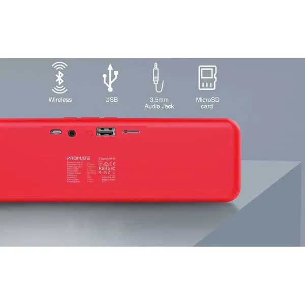 Boxa portabila Bluetooth Promate Capsule-2 slot microSD, stick USB, rosie noua Sigilata