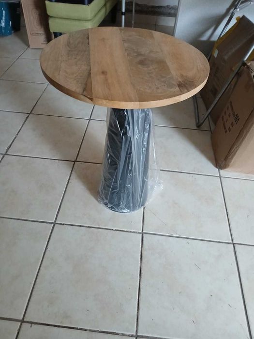 Set masa lemn cu picior metalic