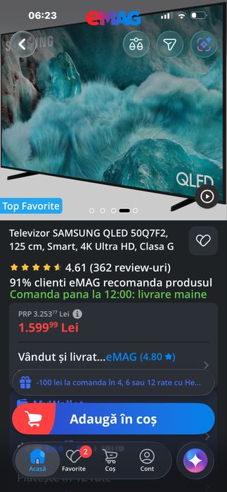 Tv Samsung 4k 125 cm cu garanție !